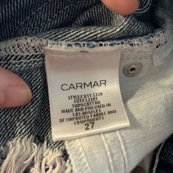 Carmar Denim Distressed Mini Jean shorts Size 27 - Picture 3 of 5